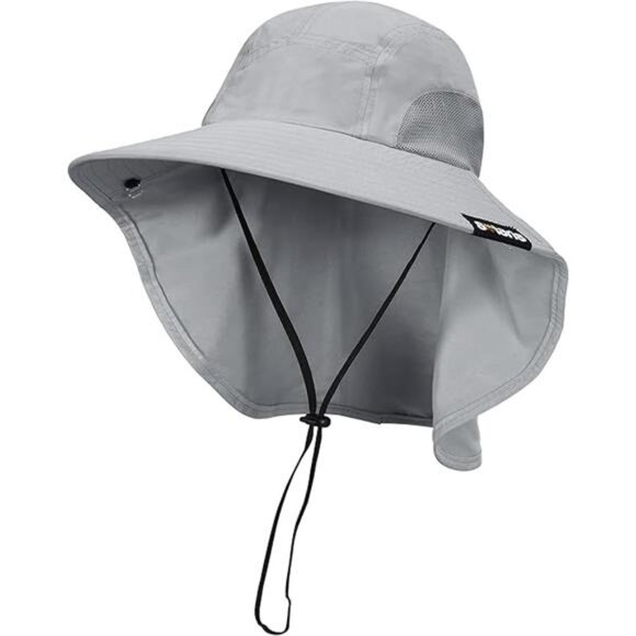 Neck Flap Sun Hat with Wide Brim - UPF 50+ Hiking Safari Fishing Caps for Men - Picture 7 of 7